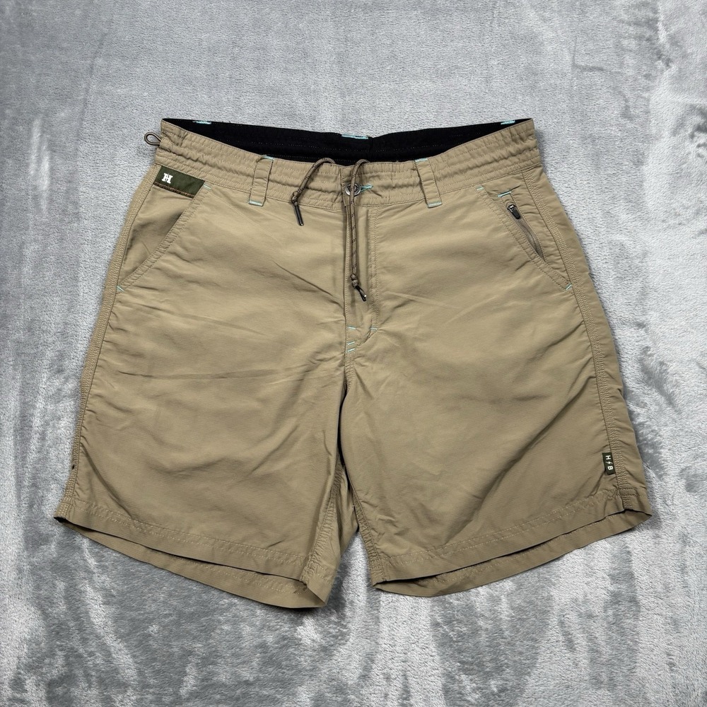Howler Bros Horizon Hybrid Shorts Men's 31 Khaki Tan 7" Ripstop Nylon Outdoor